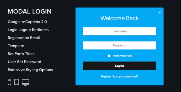 Modal Login Register Forgotten WordPress Plugin Nulled