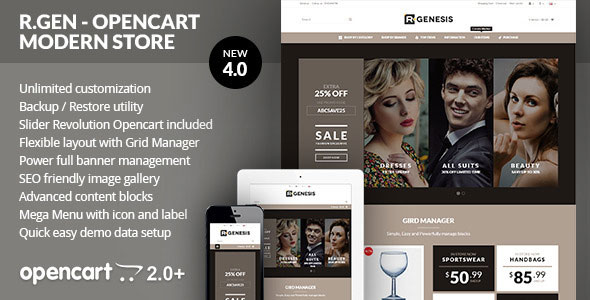 R.Gen - OpenCart Modern Store Design v4.20