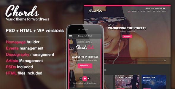 Chords - Music / Artist / Radio WordPress Theme v1.6