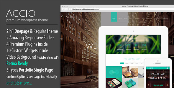 Accio v1.2.7 - One Page Parallax Responsive Theme