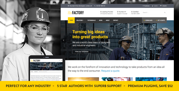 Factory - Industrial Business WordPress Theme v1.3