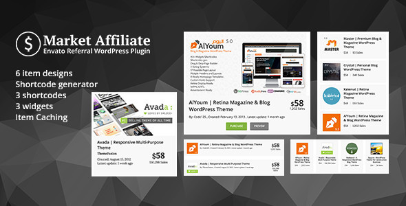 Market Affiliate - Envato referral WordPress Plugin v1.1