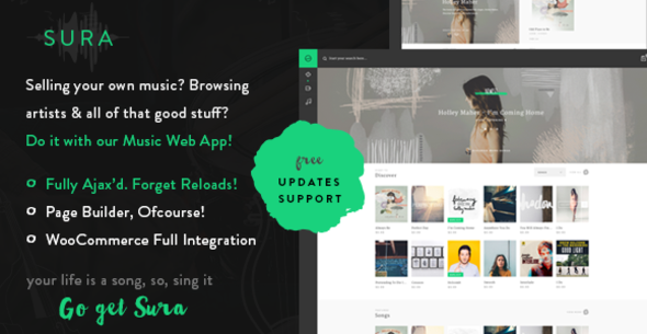 Sura - A Music Web App WordPress Theme v1.1