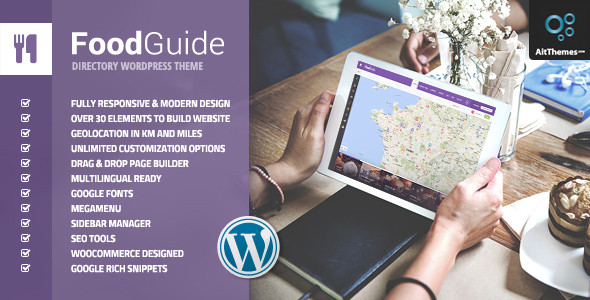 Food Guide v2.24 - Restaurant, Food and Drinks Directory Listing WordPress Theme