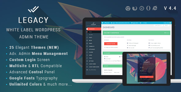 Legacy - White label WordPress Admin Theme v4.4