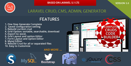 Laravel CRUD - CMS - Sximo 5 LTS v5.1.6