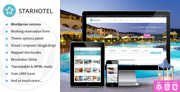 Starhotel v2.0.3 - Responsive Hotel WordPress Theme