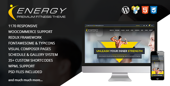 ENERGY v1.5.2 - Responsive WordPress Fitness Theme