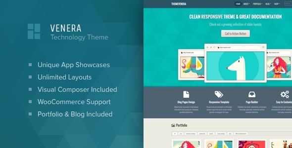 Venera v1.3 - SAAS landing page and application showcase