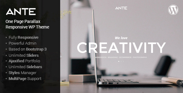 Ante v1.0 - The Ultimate WordPress Parallax Theme