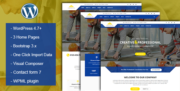 Construction & Building Business WordPress Theme