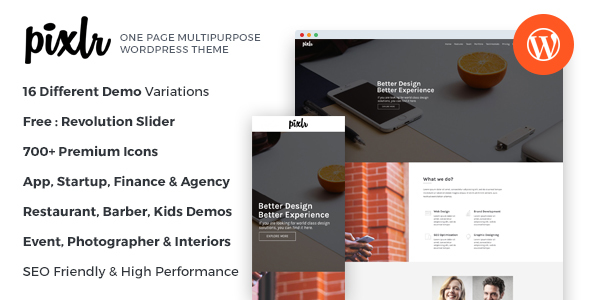 Pixlr v1.0.0 - Premium One Page Multipurpose WordPress Theme