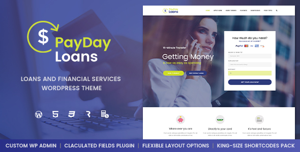 Payday Loans v1.0.3 - Banking, Loan Business and Finance WordPress Theme