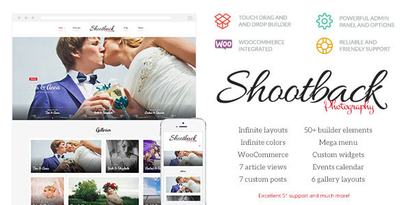 Shootback v1.1.2 - Retina Photography WordPress Theme