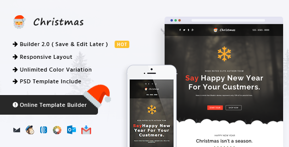 Christmas v1.0 - Responsive Email Template + Online Builder