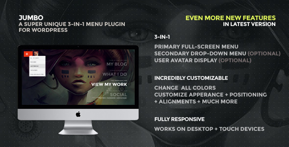 Jumbo v3.0 - A 3-in-1 full-screen menu for WordPress