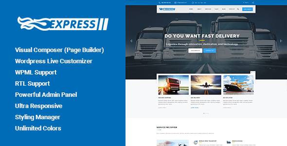 Express v1.3.1 - Transports and Logistics WordPress Theme