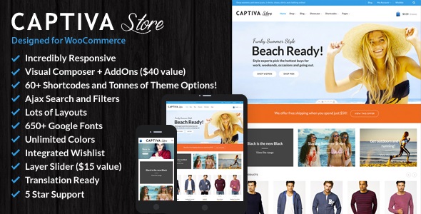 Captiva - Responsive WordPress WooCommerce Theme Nulled