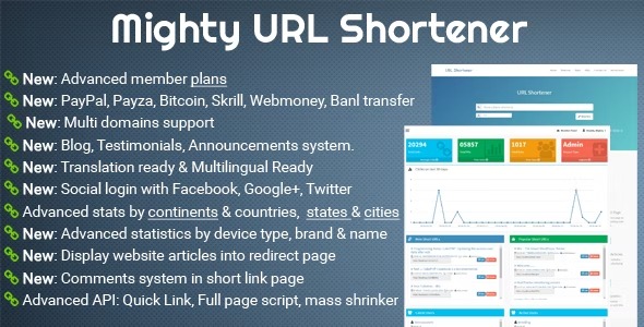 Mighty URL Shortener Short URL Script Nulled