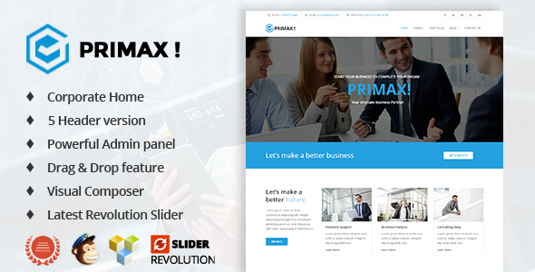 Primax v1.2 - Corporate Business WordPress Theme