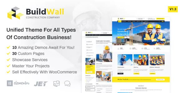 BuildWall v1.3.1 - Construction Company Elementor WordPress Theme