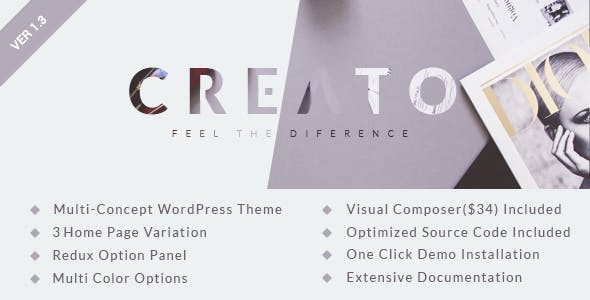 Creato v1.3 - Parallax WordPress Theme