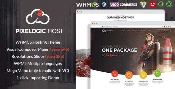 Pixelogic v2.0.0 - WHMCS Hosting, Shop & Corporate Theme