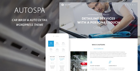 Auto Spa v2.5 - Car Wash Auto Detail WordPress Theme