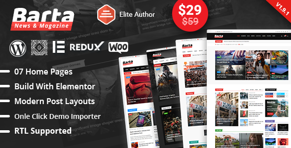 Barta v1.9.3 - News & Magazine WordPress Theme