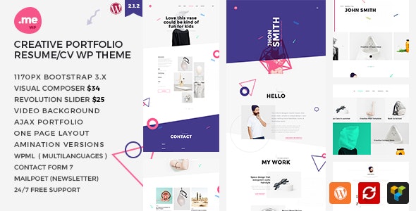 Me v2.1 - Creative Portfolio & Resume / CV WordPress Theme