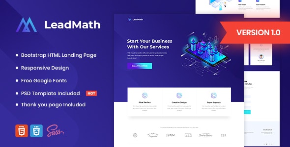 LeadMath v1.0 - Lead Generation HTML Landing Page Template