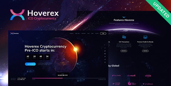 Hoverex v1.3.3 - Cryptocurrency & ICO WordPress Theme + Spanish