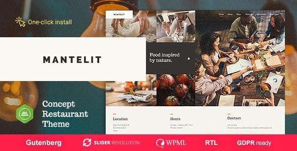 Mantelit v1.0.3 - Restaurant WordPress Theme