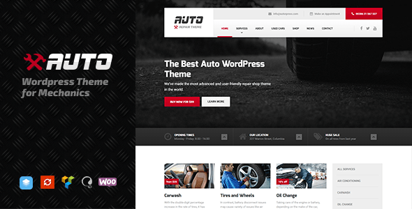 Auto v1.7.3 - WordPress theme for Mechanic, Car Dealers and Repair Shops