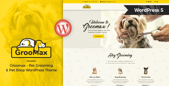 Groomax v1.2 - Pet Grooming & Shop WordPress Theme