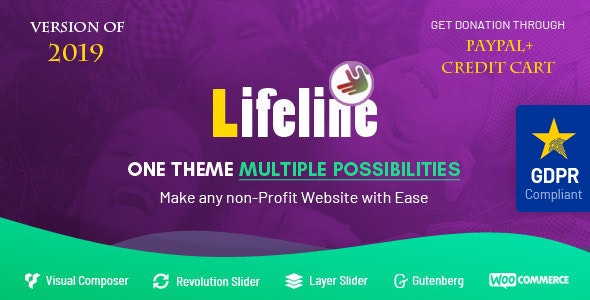 Lifeline v5.8.4 - NGO Charity Fund Raising WordPress Theme