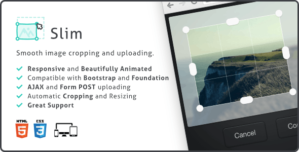 Slim Image Cropper v1.8.0 - Responsive Uploading and Ratio Cropping Plugin