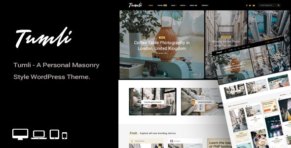 Tumli v1.5 - A Personal Masonry Style WordPress Theme