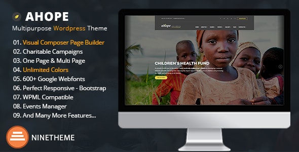 Ahope v2.2.5 - Nonprofit WordPress Theme