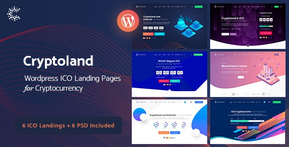 Cryptoland - ICO Landing Pages WordPress Theme