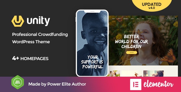 Unity v4.0.0 - WordPress Crowdfunding Theme