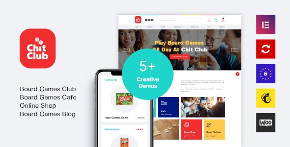 Chit Club v1.0 - Board Games Bar & Anticafe WordPress Theme