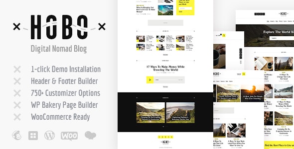 Hobo v1.0.2 - Digital Nomad Travel Lifestyle Blog WordPress Theme