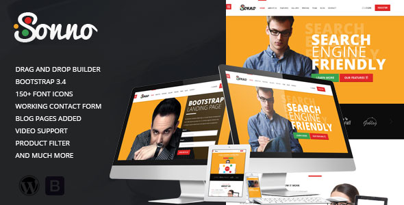 Sonno v1.2 - Startup Marketing Landing Page WP Theme