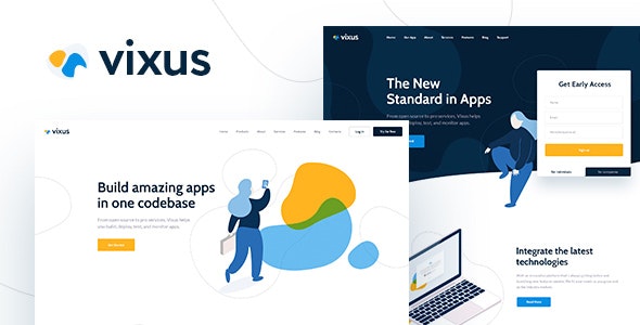 Vixus v1.0.3 - Startup & Mobile App WordPress Landing Page Theme