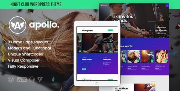 Apollo Night Club, DJ Concert & Music Event WordPress Theme Nulled