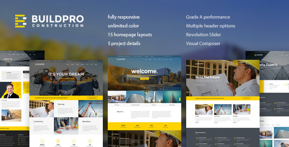 BuildPro v1.0.9.7 - Business, Building & Construction WordPress Theme