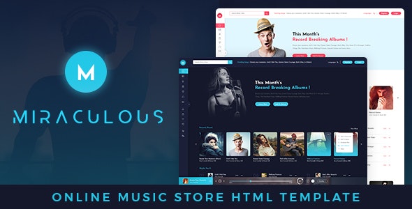 Miraculous Online Music Store HTML Template