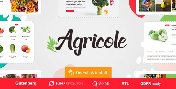 Agricole - Organic Food & Agriculture WordPress Theme Nulled