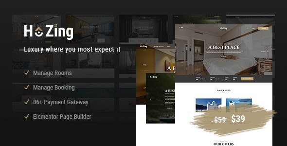 Hozing Nulled Hotel Booking WordPress Theme Free Download